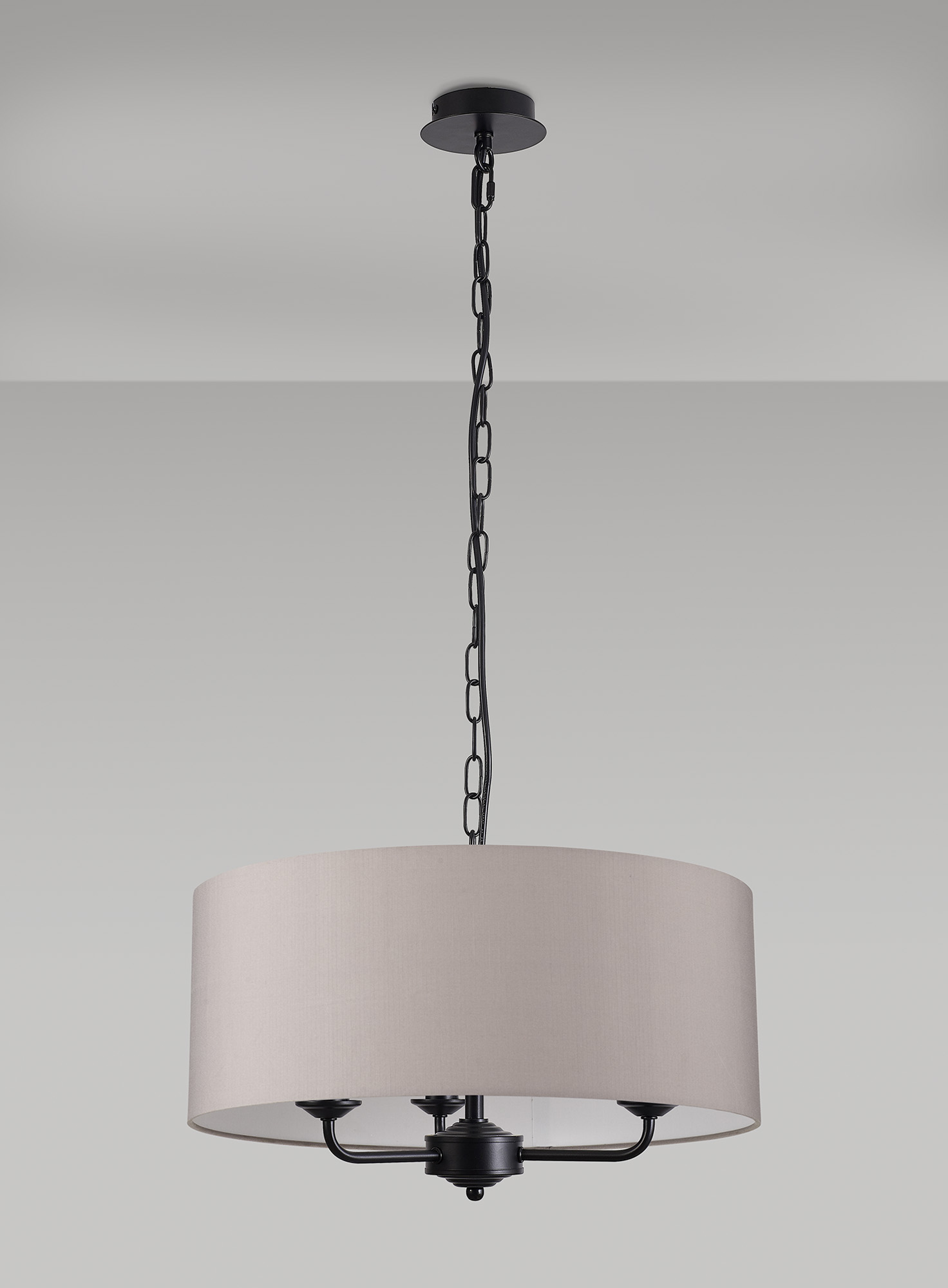 Banyan 50cm 3 Light Pendant Matt Black, Grey DK1036  Deco Banyan